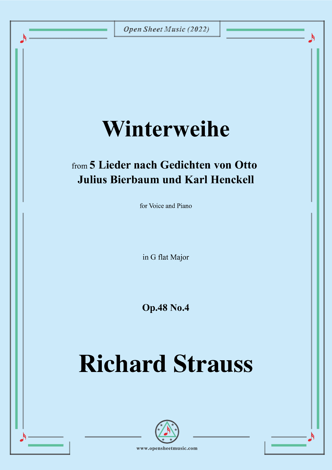 Richard Strauss-Winterweihe,in G flat Major (arr. OSM Press)