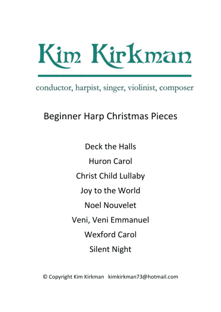 Eight Beginner Harp Christmas Pieces (arr. Kim Kirkman)