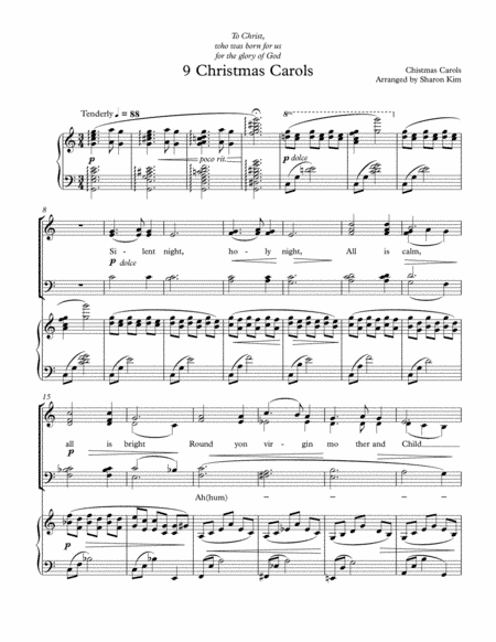 9 Christmas Carols for Choir SATB (arr. Sharon Kim)