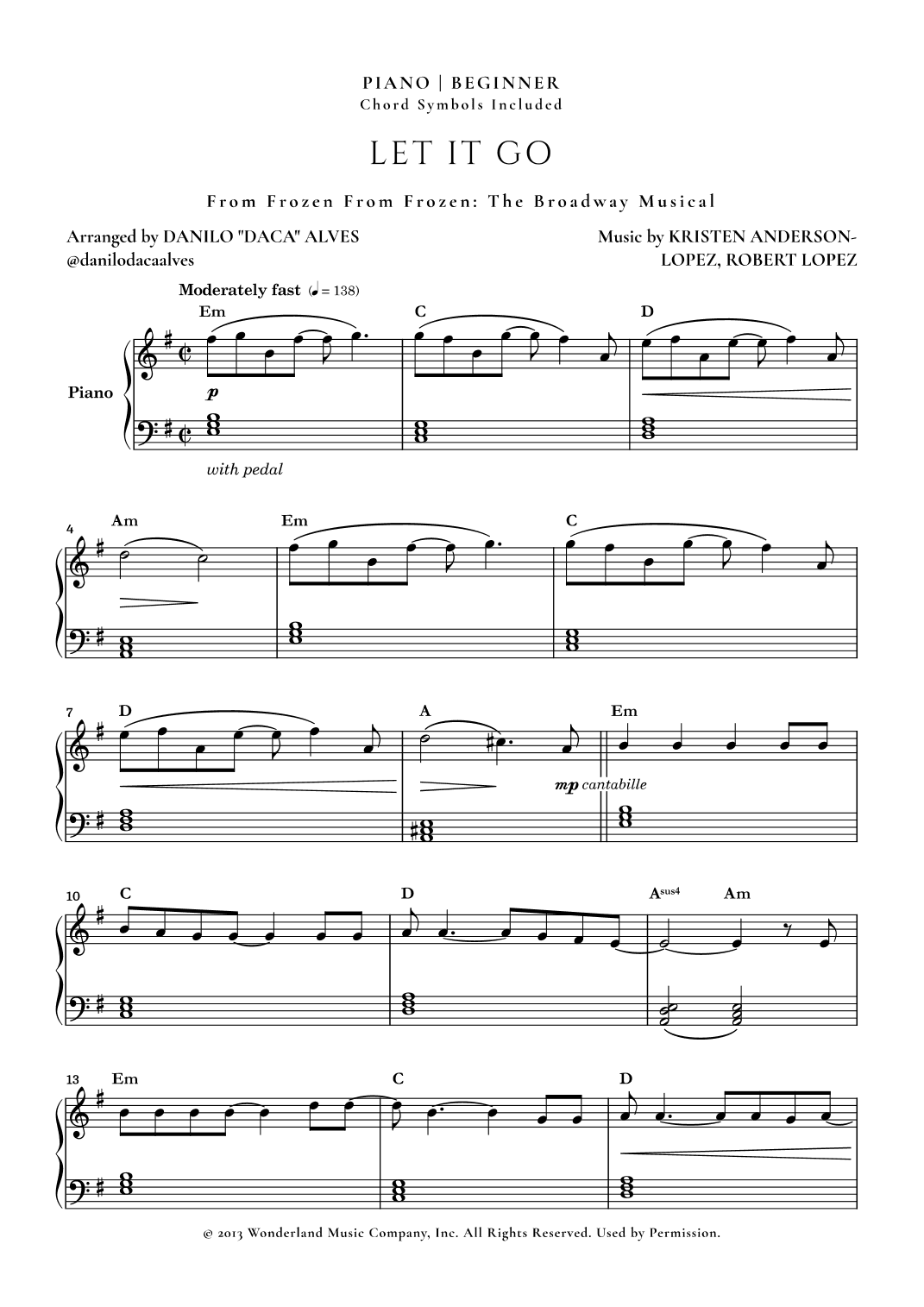 Let It Go (arr. Danilo "Daca" Alves)
