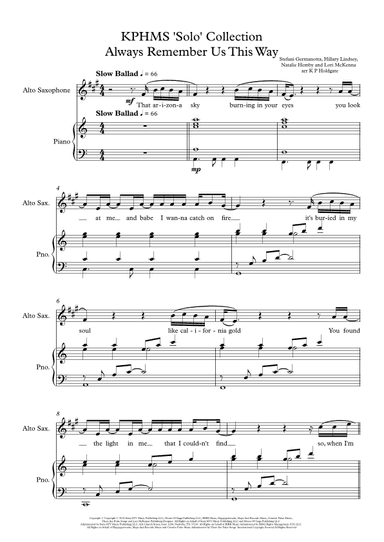 Always Remember Us This Way (arr. Kevin P Holdgate)