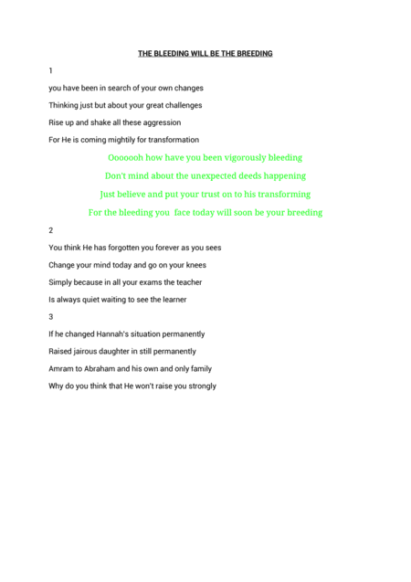 bleeding changes to breeding