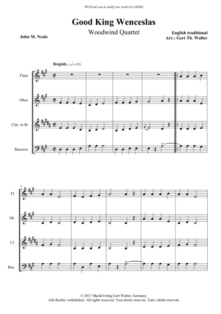 Good King Wenceslas (arr. Gert Th. Walter)
