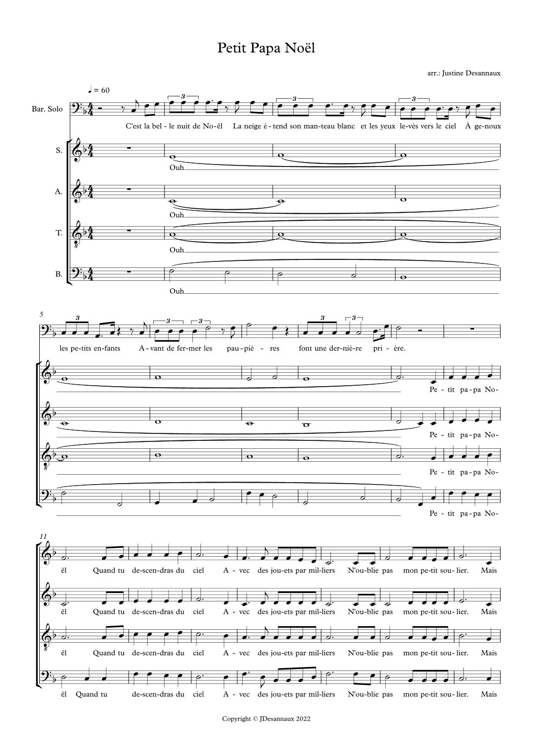 Petit Papa Noël (arr. Justine Desannaux)