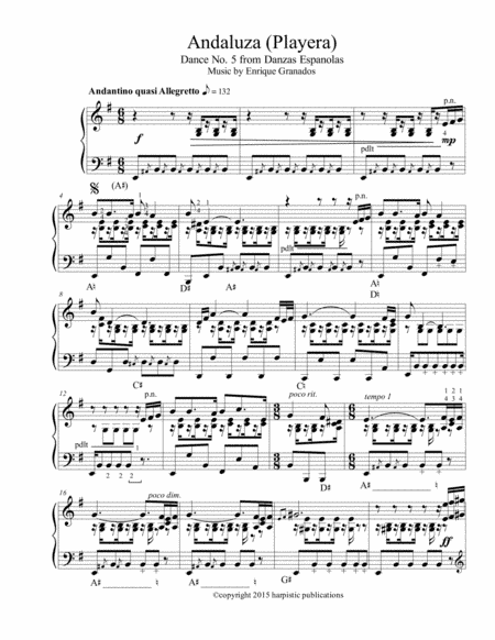 Andaluza for harp (arr. Jim Palmer)