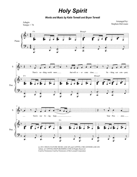 Holy Spirit (arr. Stephen DeCesare)