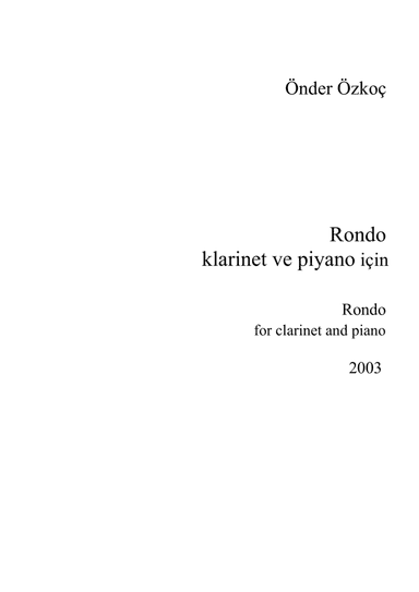 Rondo for Clarinet and Piano