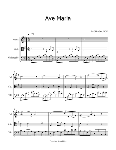 AVE MARIA - BACH/GOUNOD ( string trio - violin viola and cello ) (arr. Martyna Bleke)