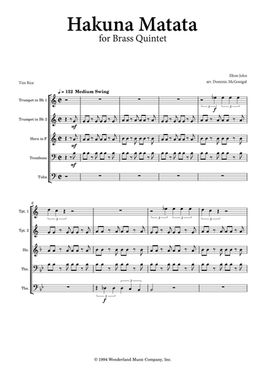 Hakuna Matata (arr. Dominic McGonigal)