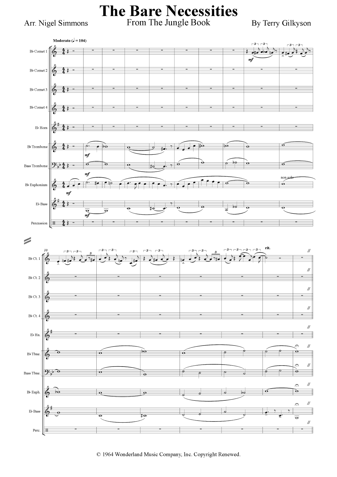 The Bare Necessities (arr. Nigel Simmons)