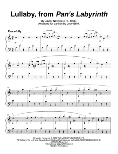 Pan's Labyrinth Lullaby (arr. Joey Brink)