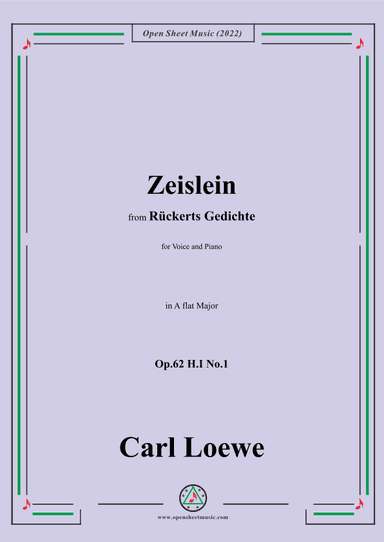 Loewe-Zeislein,in A flat Major,Op.62 H.I No.1 (arr. OSM Press)
