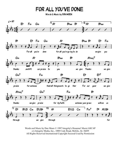 For All You've Done (arr. Jayson Richardz)