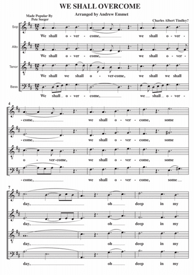 We Shall Overcome A Cappella SATB (arr. Andrew Emmet)