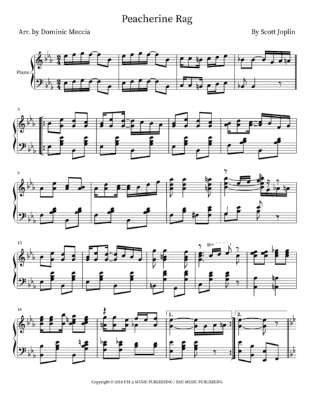 Peacherine Rag (arr. Dominic Meccia)