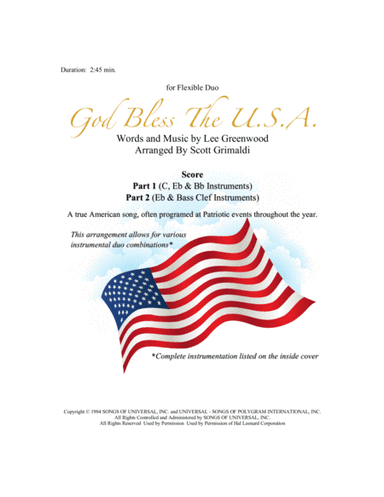 God Bless The U.S.A. (arr. Scott Grimaldi)