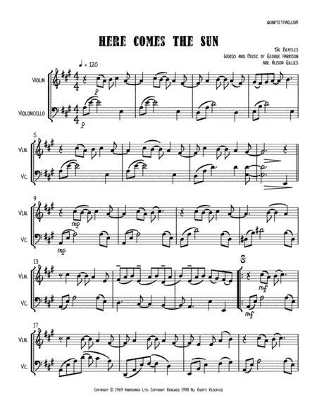 Here Comes The Sun (arr. Alison Gillies)