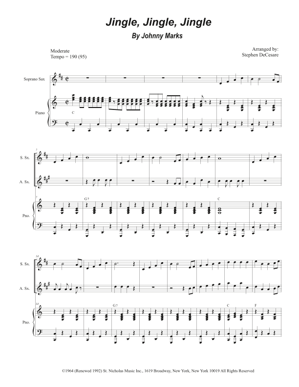 Jingle, Jingle, Jingle (arr. Stephen DeCesare)
