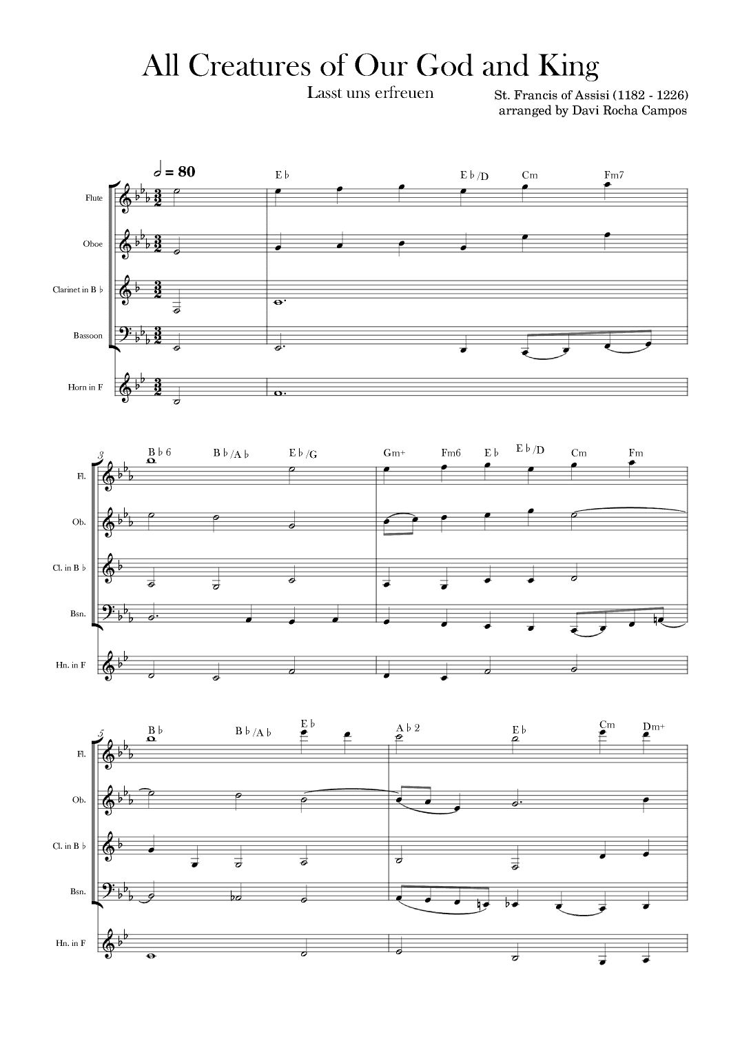 All Creatures of Our God and King (arr. Davi Rocha Campos)