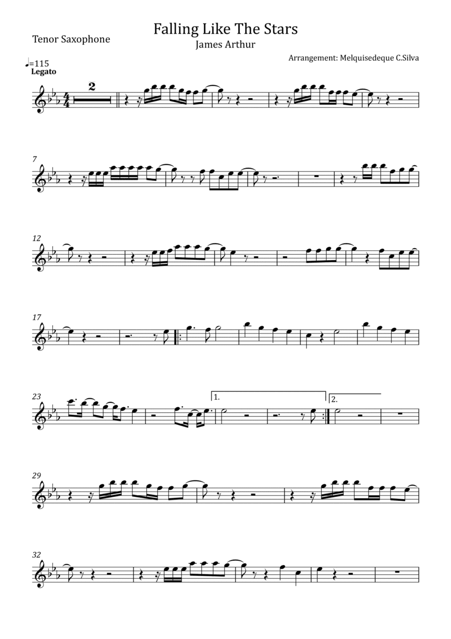 Falling Like The Stars (arr. Melquisedeque C.Silva)