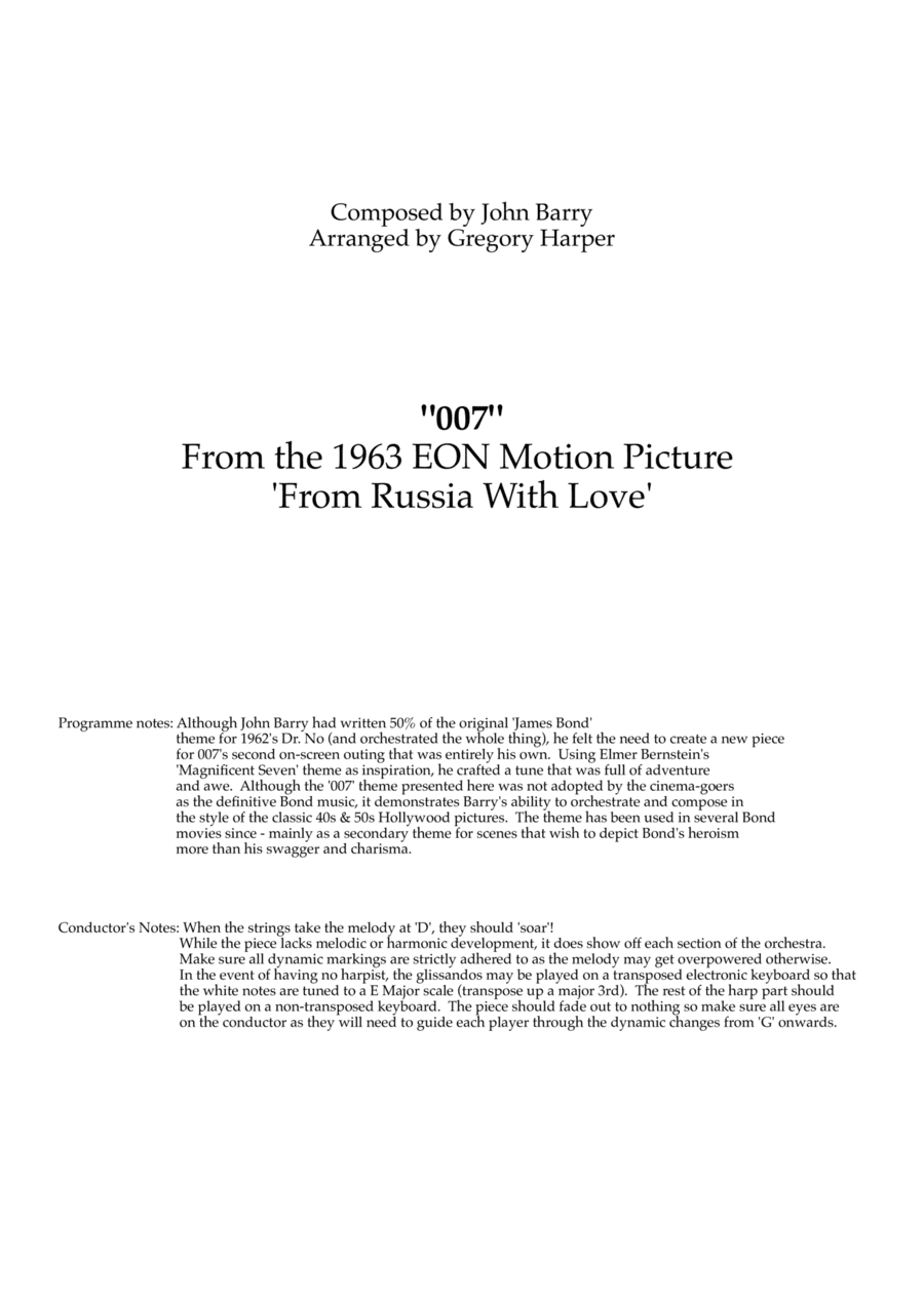 007 (arr. Gregory John Harper)