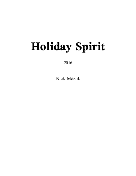 Holiday Spirit (score and parts) (arr. Mazuk Music)