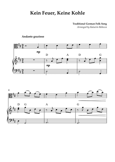 Kein Feuer, Keine Kohle (arr. Kaiserin Rebecca)