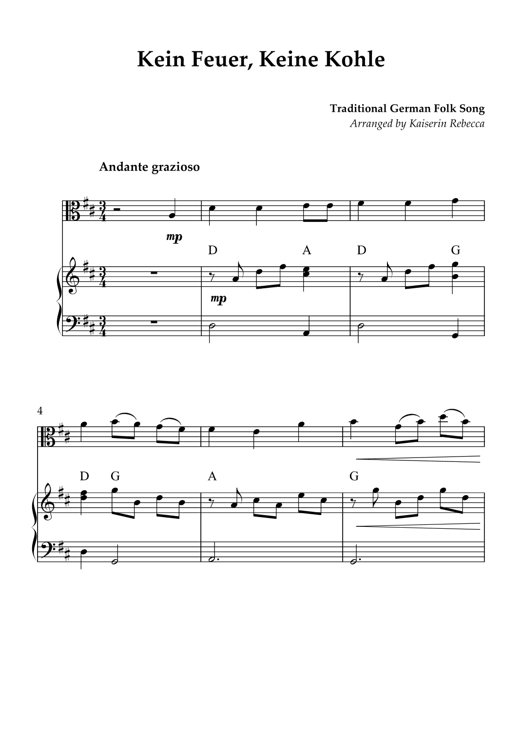 Kein Feuer, Keine Kohle (arr. Kaiserin Rebecca)