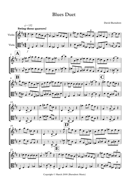 Blues Duet for Violin and Viola