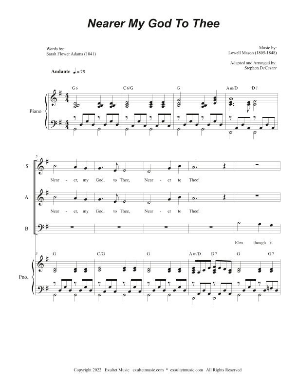 Nearer My God To Thee (SAB) (arr. Stephen DeCesare)
