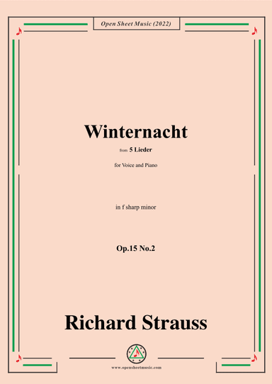 Richard Strauss-Winternacht,in f sharp minor,Op.15 No.2 (arr. OSM Press)