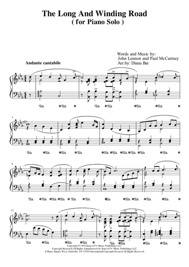 The Long And Winding Road (arr. Diana Bar)
