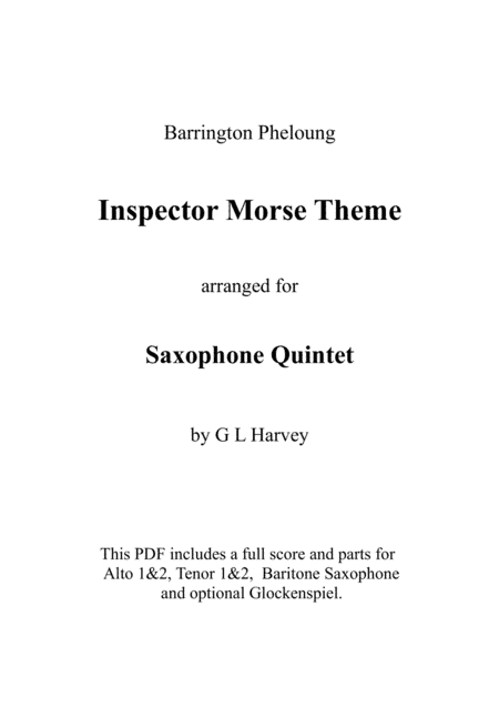 Inspector Morse (arr. G L Harvey)