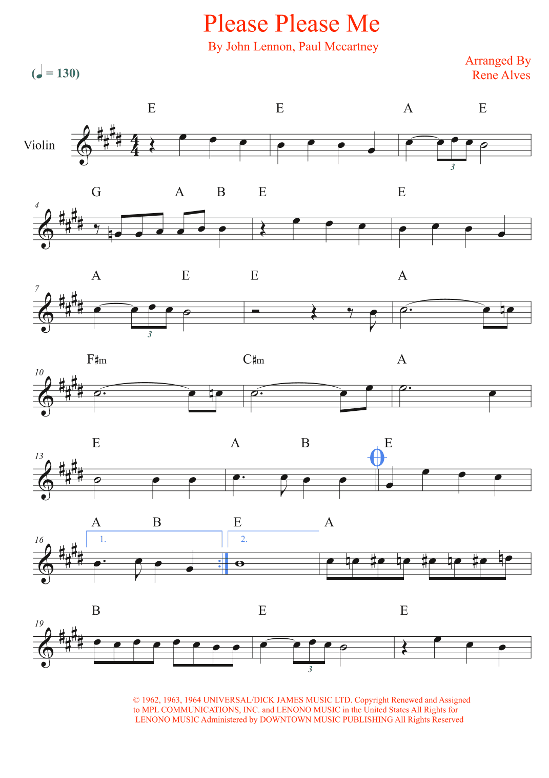 Please Please Me (arr. Rene Alves)