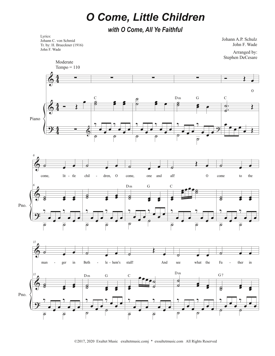 O Come, Little Children (with "O Come, All Ye Faithful") (Vocal Solo) (arr. Stephen DeCesare)