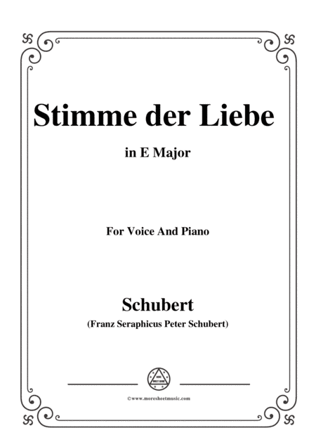 Schubert-Stimme der Liebe,D.418,in E Major,for voice and piano (arr. MSM)