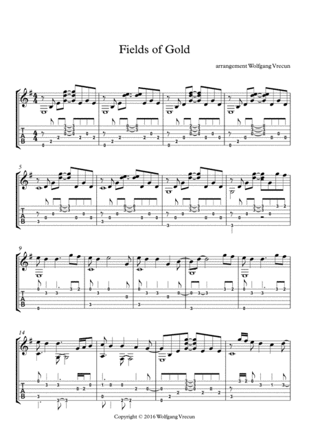 Fields Of Gold (arr. Wolfgang Vrecun)