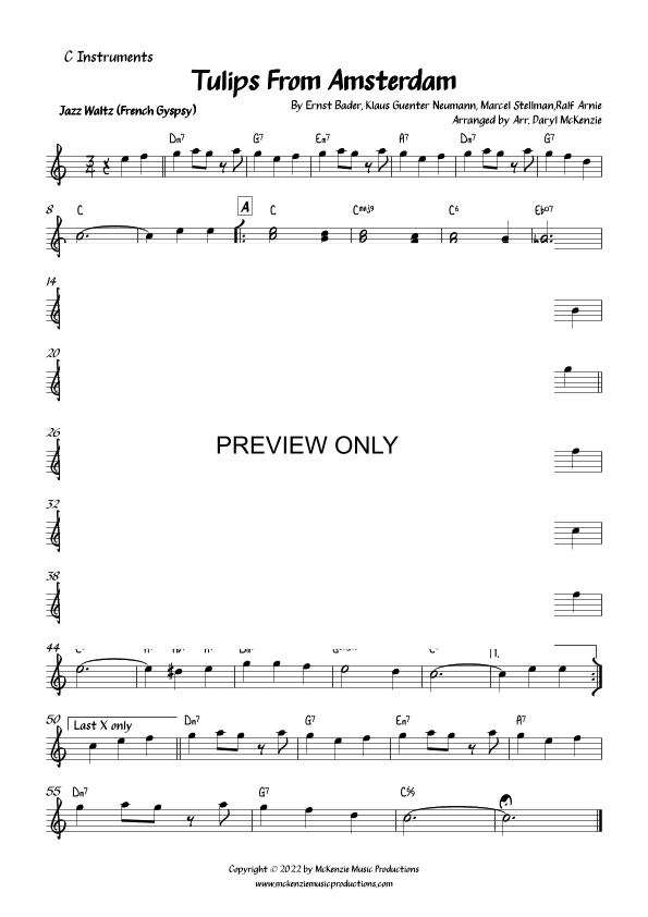 Tulips From Amsterdam (arr. Daryl McKenzie)