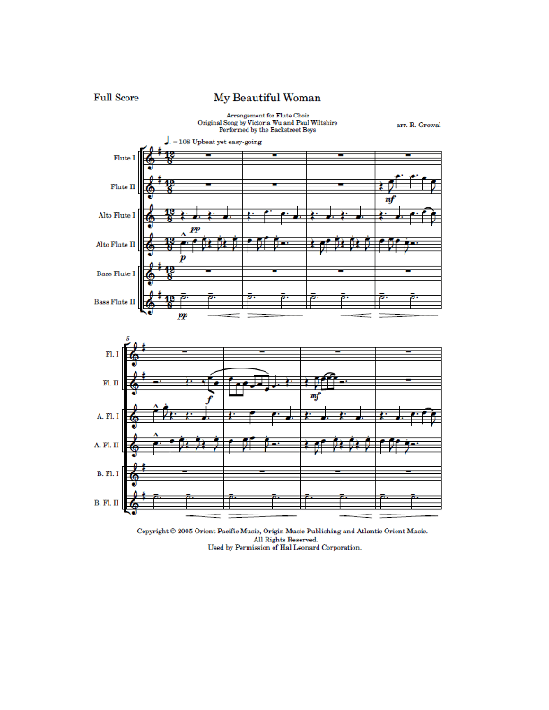 My Beautiful Woman (arr. R. Grewal)