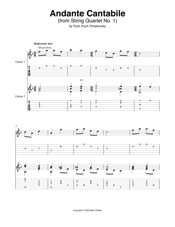 Andante Cantabile (arr. Mark Phillips)