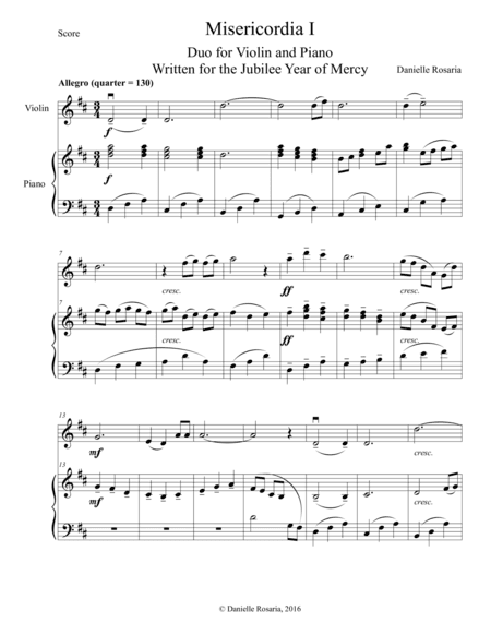 Misericordia I: Duo for Violin and Piano