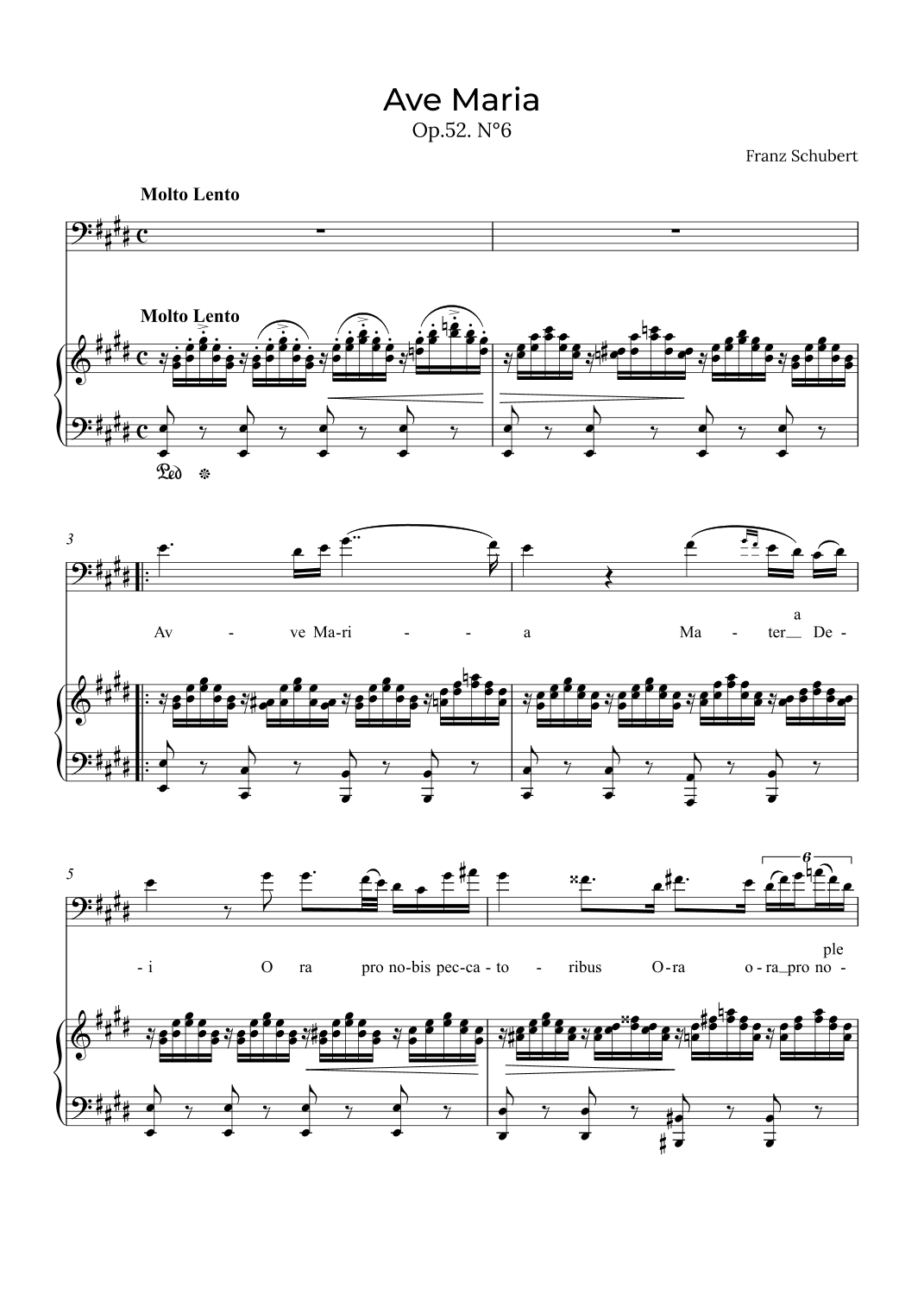 Ave Maria Schubert - Baritone in E (arr. Alex Nunes Rodrigues)