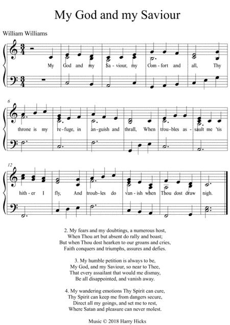My God and my Saviour. A new tune to this wonderful William Williams hymn.