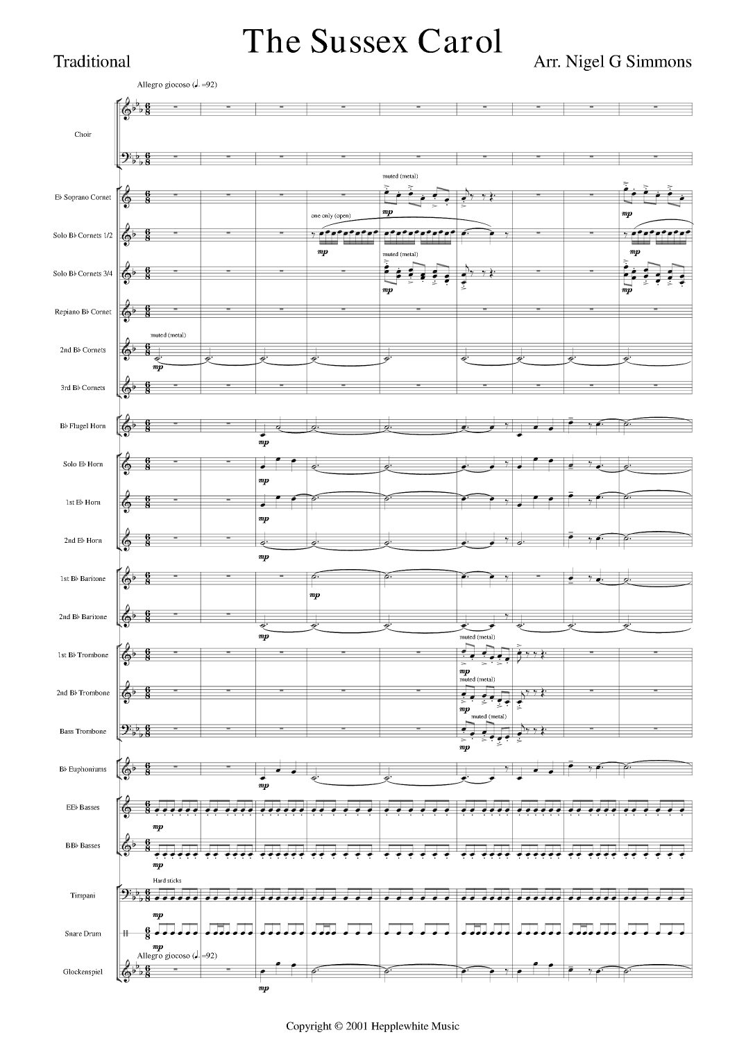 The Sussex Carol (On Christmas Night All Christians Sing) (arr. Nigel Simmons)