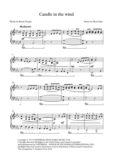Candle In The Wind (arr. Stephen Owen)