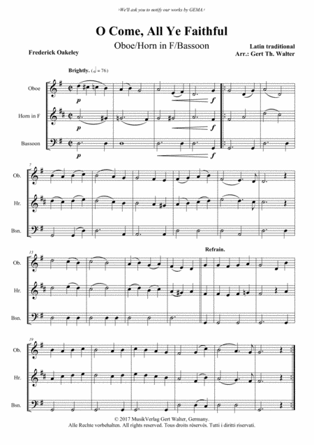 O Come, All Ye Faithful (arr. Gert Th. Walter)