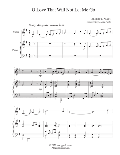O Love That Will Not Let Me Go (Violin-Piano) (arr. Marty Parks)