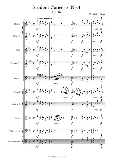 Student Concerto No.4, Op.15 - Friedrich Seitz (arr. Joás Erate)