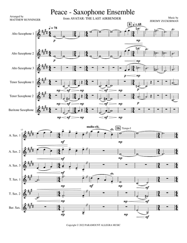 Avatar: The Last Airbender (arr. Matthew Runninger)