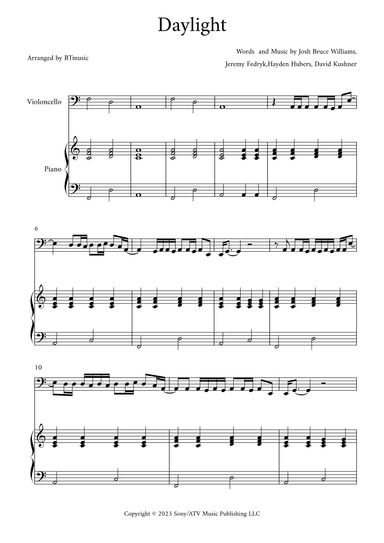 Daylight (arr. BTmusic)